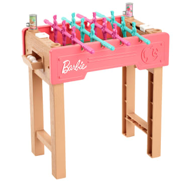 Barbie World Game Room Set With 19 Dollhouse Accessories Including Furniture, Foosball Table & Pets