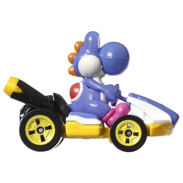 Hot Wheels Mario Kart Vehículo de Juguete Yoshi Estándar Kart Azul Obscuro - Imagen 2 de 5