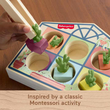 Fisher-Price Tiny Garden Wooden Sorting Greenhouse Activity Toy For Preschool Kids - Imagen 4 de 6
