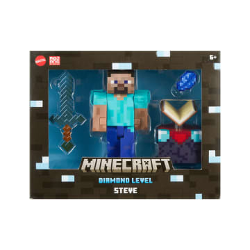 Minecraft-Steve Diamond Level-Figurine Articulée 14Cm et Accessoires - Imagen 6 de 6