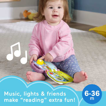 Fisher-Price Purple Monkey Musical Storybook Toy For Baby & Toddler With Lights & Sounds - Imagen 2 de 6