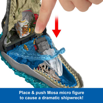 Jurassic World Rebirth Deluxe Mosasaurus Playset, 7 interactive Features & Sound Fx, 6 Micro Figs - Imagem 4 de 6