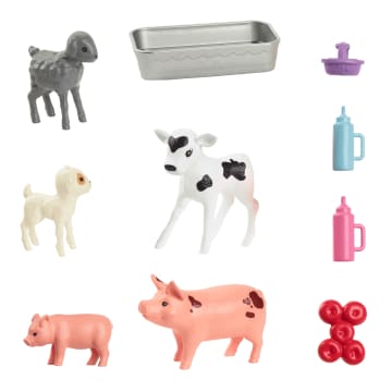 Barbie World Farm Playset With 10 Pieces Including 5 Farm Animals & Feeding Accessories - Imagem 4 de 6
