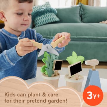 Fisher-Price Wooden Herb Garden And Tools Pretend Playset For Preschool Kids, 12 Wood Pieces - Image 2 of 6