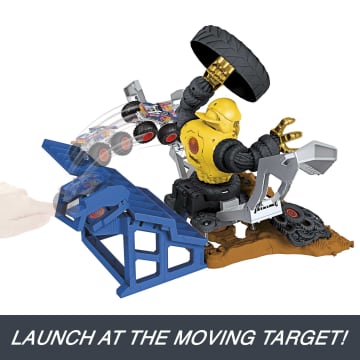 Hot Wheels Monster Trucks Arena Smashers MEGA-Wrex vs Crushzilla Takedown Playset - Imagen 5 de 6