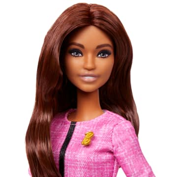 Barbie Future Leader Doll With Light Brown Hair, 2 Golden Bracelets & Pin, Includes Sticker - Imagem 2 de 6