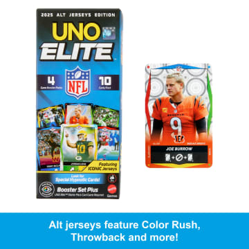 UNO Elite NFL 2025 Alt Jerseys Edition Booster Set Plus With 40 Elite Action Cards (Players May Vary) - Image 5 of 6