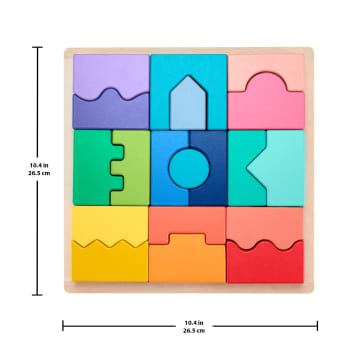 Fisher-Price Wood Toddler Toy Interlocking Blocks Stacking Jigsaw Puzzle With 20 Wooden Pieces For Kids Ages 18+ Months - Image 6 of 6
