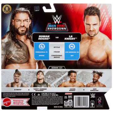 WWE Main Event Showdown Roman Reigns vs La Knight Action Figures Set, Series #21 6-Inch Collectibles - Image 6 of 6