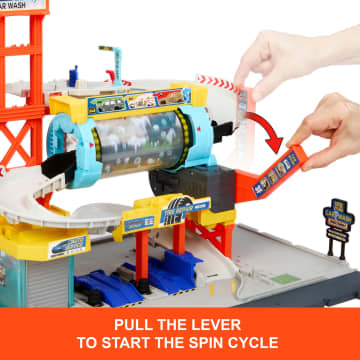 Matchbox Spin Cyclone Car Wash Playset With 1:64 Scale Die-Cast Toy Corvette & Tow Truck - Image 3 of 6