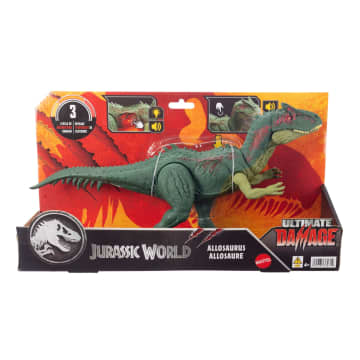 Dinosaure Velociraptor - Jurassic World - Dino Extrême Damage 19 cm - Animaux Préhistorique gris - Nouveauté - Jeux - Jouets