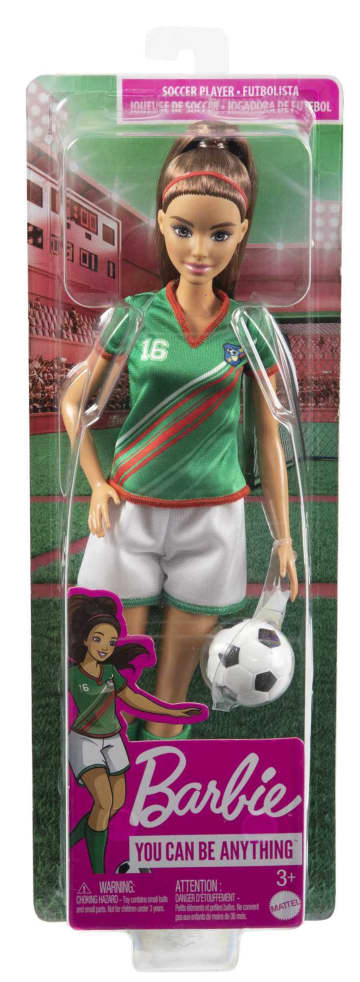 Barbie Soccer Doll, Brunette, #16 Uniform, Soccer Ball, Cleats,  Socks, 3 & Up - Image 6 of 6