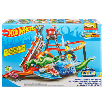Hot Wheels Ultimate Gator Car Wash Play Set With Color Shifters Car