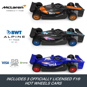 Hot Wheels Racing Formula 1 Sprint Race Circuit Track Set With 3 Die-Cast Toy Cars in 1:64 Scale - Imagen 3 de 6