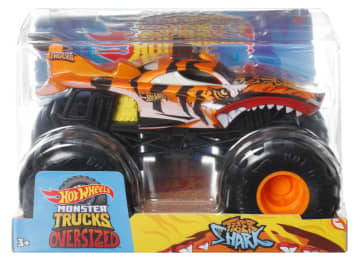 Hot Wheels Monster Trucks Veículo de Brinquedo Tiger Shark Escala 1:24 - Imagem 5 de 5