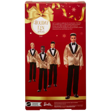 Barbie Signature 2025 Holiday Light Brown Hair Ken Collectible Fashion Doll Wearing Full Suit With Golden Jacket - Image 6 of 6