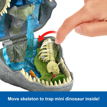 Jurassic World Rebirth Micro Adventure Playset Tyrannosaurus Rex Head, Interactive Features & Figures - Image 3 of 6