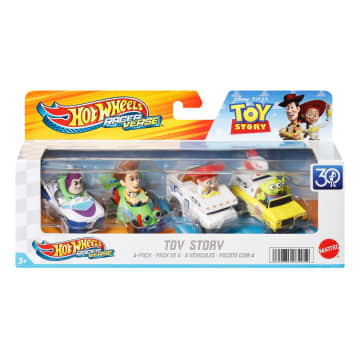 Hot Wheels Racerverse, Set Of 4 Die-Cast Hot Wheels Cars With Pop Culture Characters As Drivers
