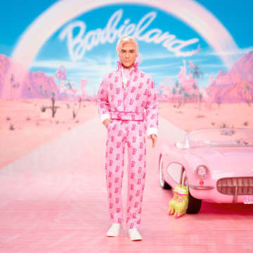 Barbie The Movie Ken Collectible Doll, Ryan Gosling As Ken Wearing Pink Jumpsuit With “B” Detail - Imagem 2 de 5