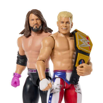 WWE Main Event Showdown Cody Rhodes vs Aj Styles Action Figures Set, Series #22 6-Inch Collectibles