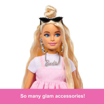 Barbie Deluxe Style Doll #3 in Pastel Pink Barbiecore Dress With Oversized Bow, Blond Hair - Image 4 of 6
