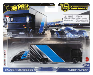 Hot Wheels Collector Vehículo de Colección Auto Transportador Fleet Flyer & Sauber Mercedes C9