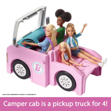 Barbie Camper, Doll Playset With 50 Accessories, Truck, Boat And House, 3-In-1 Dream Camper