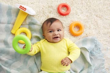 Fisher-Price Rock-A-Stack Ring Stacking Toy With Roly-Poly Base For Infants