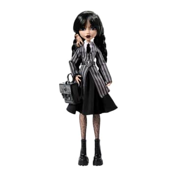 Monster High Wednesday Collectible Doll, Wednesday Addams in Nevermore Academy Uniform With Thing - Image 2 of 6