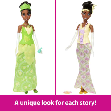 Disney Princess 2-in-1 Stories Tiana Fashion Doll With 2 Snap-On Bodices, 2 Skirts & 9 Accessories - Imagem 4 de 6