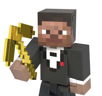 Minecraft Diamond Level Tuxedo Steve Action Figure, Die-Cast Gold Accessory, 5.5-in Collector Scale - Image 2 of 5