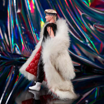 Barbie The Movie Collectible Ken Doll Wearing Faux Fur Coat And Black Fringe Vest - Image 6 of 6