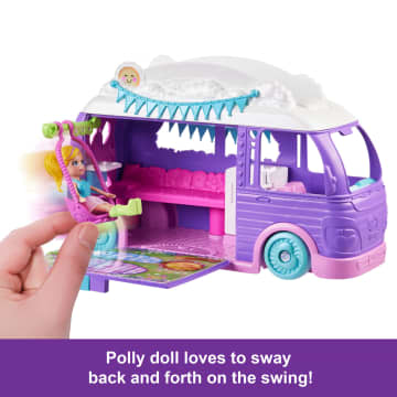 Polly Pocket Glamping Camper Van, Doll & Pet Playset, Camping & Food Accessories, Travel Toy - Imagen 5 de 6