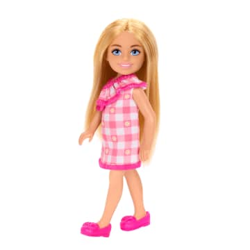 Barbie Chelsea Doll, Small Doll Wearing Removable Checked Dress With Blonde Hair & Blue Eyes - Imagem 5 de 6