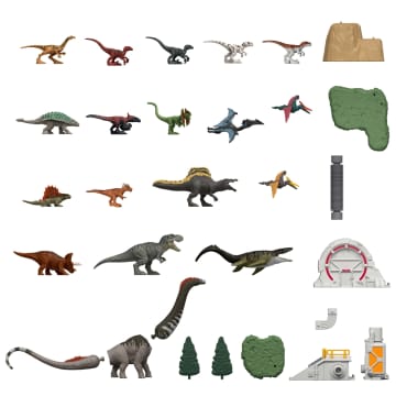 Jurassic World Rebirth Advent Calendar With 24 Days Of Dinosaur Related Toy Surprises, 18 Dinos