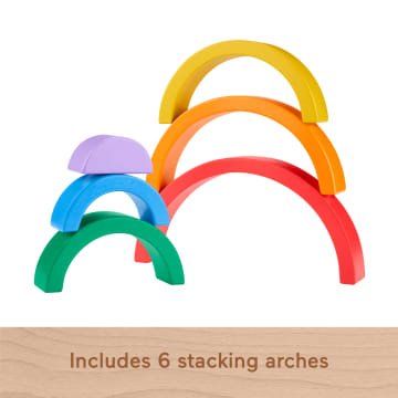 Fisher-Price Wooden Stacking Rainbow, Building Toy For Toddlers, 6 Wood Pieces - Imagen 5 de 6