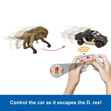 Jurassic World Rebirth Track N Chomp Distortus Rex & Vehicle, Remote Control, Lights & Growl & Chomp - Image 4 of 5