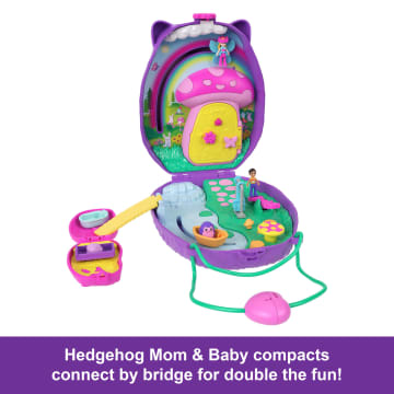 Polly Pocket Hedgehog Mom & Baby Purse Playset With 2 Dolls & 16 Accessories including Pets - Imagem 3 de 6