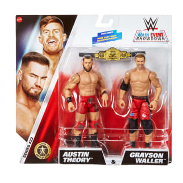 WWE Main Event Showdown Austin Theory & Grayson Waller Action Figures Set, Series #22, 6-Inch - Imagem 2 de 6