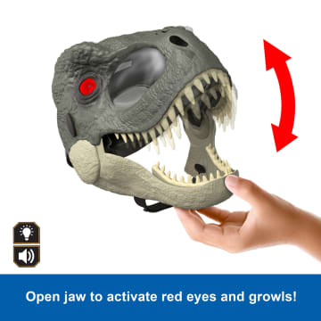 Jurassic World Rebirth T-Rex Rage N Roar Mask With Led Light Up Eyes Feature, 3 Level Effects - Image 4 of 6