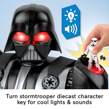 Imaginext Star Wars Darth Vader Bot 2+ Ft Toy, Lights Sounds & Stormtrooper Character Key - Imagen 3 de 6