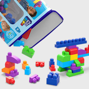 MEGA BLOKS First Builders Big Building Bag Toy Blocks With Storage Bag (80 Pieces) For Toddler