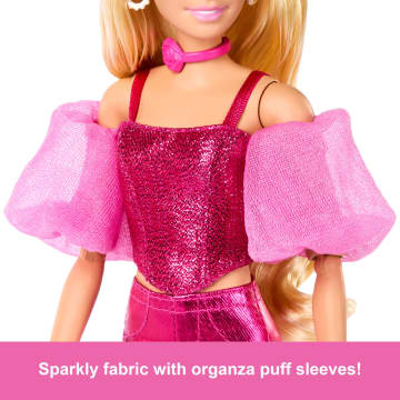 Barbie Deluxe Style Fashion Doll #5 in Metallic Pink Outfit With Corset Top And Accessories, Blonde - Image 2 of 6