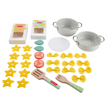 Fisher-Price Brinquedo para Bebês Kit para Preparar Macarrão de Madeira