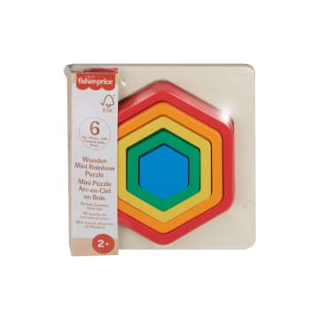 Fisher-Price Wooden Mini Rainbow Jigsaw Puzzle Hexagon For Toddlers & Kids, 5 Wood Pieces - Image 6 of 6