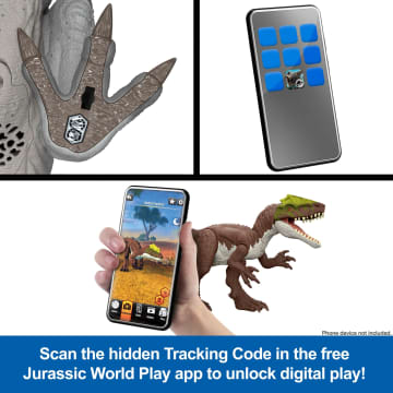 Jurassic World Rebirth Bite N Blast Mosasaurus Action Figure And Mini Dilophosaurus, Dinosaur Toy - Image 6 of 6