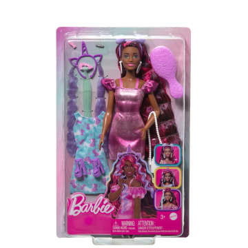 Barbie Fun & Fancy Hair Doll With Extra-Long Colorful Black Hair And Styling Accessories - Image 6 of 6