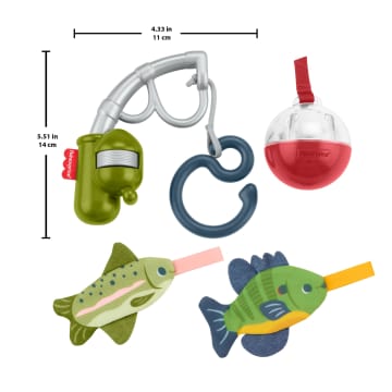 Fisher-Price Mini Me Moments Reel Fun Fishing Gift Set, 4 Baby Toys For Newborn Sensory Play - Image 6 of 6