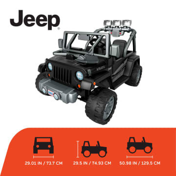 Power Wheels Jeep Wrangler Willys Battery-Powered Ride-On Vehicle With Lights & Sounds, Black