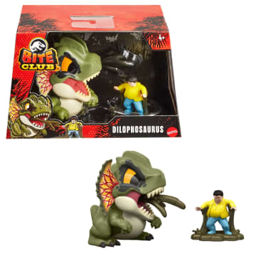 Jurassic World Dinossauro de Brinquedo Dilophosaurus Bite Club Colecionável